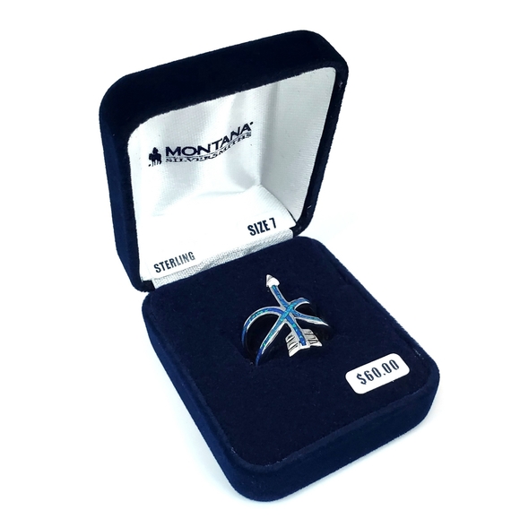 MONTANA SILVERSMITHS Any Which Way Arrow Opal Ring Size 7 - Picture 2 of 9